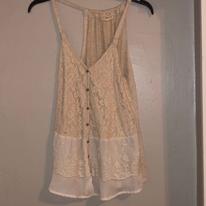 Beautiful cream lace tank top size small
